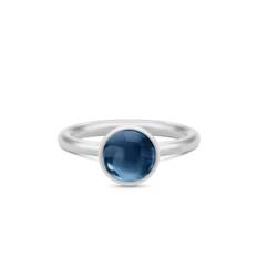 JULIE SANDLAU RING PRIMINI SØLV RHODINERET SAPPHIRE - RI225RHSACR