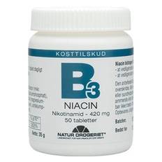 Natur-Drogeriet B3 Niacin Nikotinamid 420 mg. - 50 tabletter Best før 13/3/25