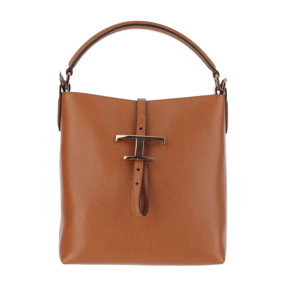 Tod's Brun læder T-spand taske - Tasker - Dame - Brun - ONE SIZE - Læder