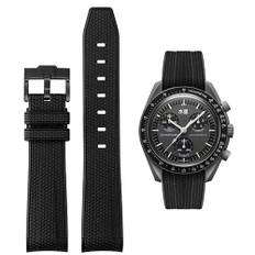 HEYOZURY Uhrenarmbandfür 20mm Omega x Swatch MoonSwatch Rolex Watch Silikon Männer mit Edelstahl Faltschließe Ersatz Armband Original Armband Omega x Swatch MoonSwatch Speedmaster