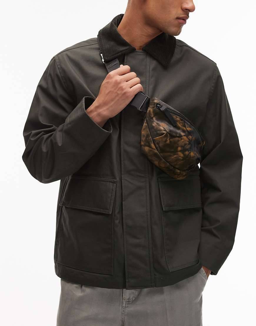 Rains - Valera 13180 - Vandtæt og lille brun bæltetaske med mudret print-Brown - One Size