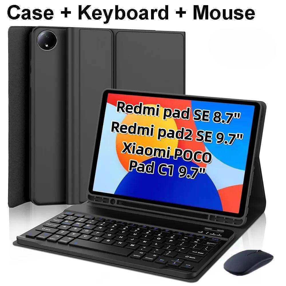 Redmi Pad 2 SE 9.7 Surfplattfodral med Xiaomi POCO C1 Bluetooth-tangentbord.