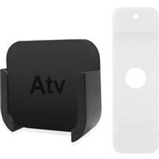 Fjärrkontroll silikon skyddsfodral skal för apple tv 4k 4th 5th gen mediaspelare väggfäste fäste stativ vagga hållare - Vit