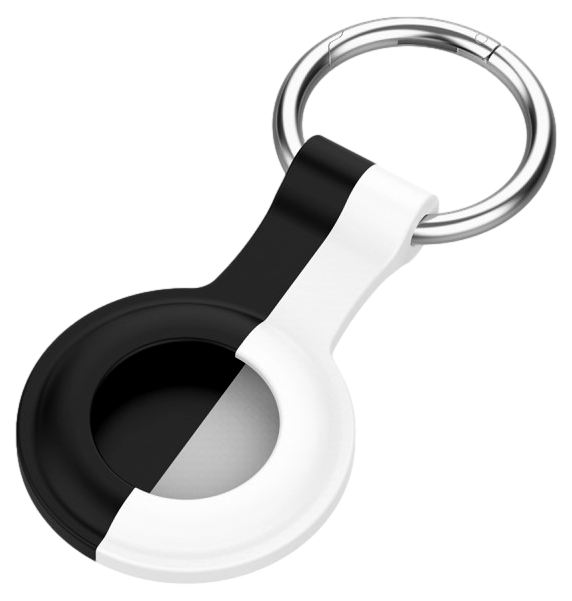Apple AirTags Cover i sort og hvid silikone - Dobbelt pakke