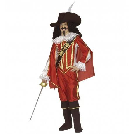 Rødt Musketer kostume