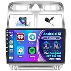 [8 Core 264GB] Android 13 Car Radio, Wireless Carplay Android Car, for Peugeot 307 SW CC (2002-2013) Radio, Caption 9 inch, Bluetooth, Mirror Link, GPS WiFi DSP FM SWC USB