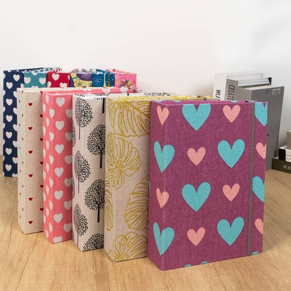 6 Inch 200 Pockets Photo Album Printed Fabric Large Capacity Scrapbook Album Laminated Insert Pocket Photo Storage Home Storage