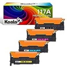 Koala 117A toner (med chip) kompatibel som ersättning för HP 117A tonerset W2070A W2071A W2072A W2073A för Color Laser MFP 179fwg 178nwg 150nw 179fnw 178nw 150a toner (svart cyan gul magenta 4-pack