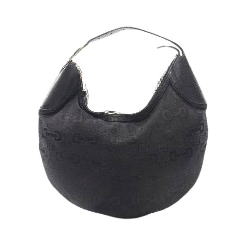Gucci Vintage Pre-owned Horsebit Læder Skuldertaske - Vintage - Dame - Sort - ONE SIZE - Uld