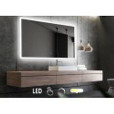 Nordic Bad Mie 2 firkantet LED-spejl, m/touch knap, 100 x 80 cm