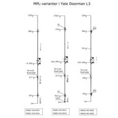 Yale Doorman L3 MPL låsekasse, 2200 mm (H6 kolver H)