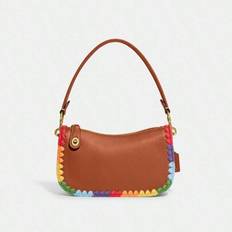 Swinger Axelväska Med Regnbåge Virkad Dam Handväska Clutch Axelväska, Zip-Top Stängning CJ785 B4TT4 - Orange