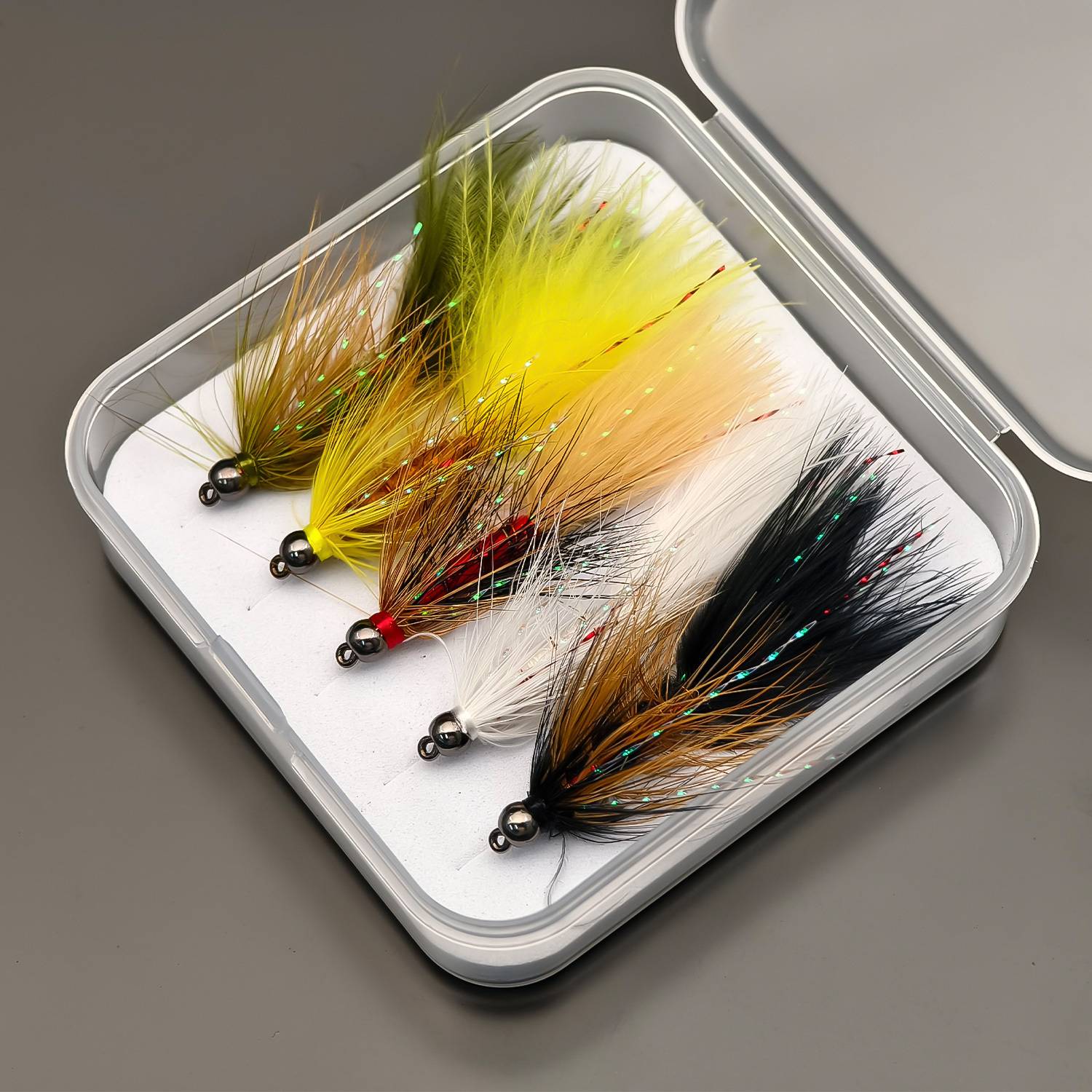 TEMU Set Of 5 Copper Bead Streamers Designed For Fishing Trout, Salmon, Pike, And