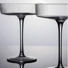1 st/2 st/4 st hantverksmässigt handblåst texturerat glas - 283 g räfflade martini-cocktailglas och dessertkoppar, mångsidiga glasskålar för hemmabar, - genomskinlig (A-1PC,B-2PCS,C-4PCS)