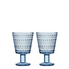Kastehelmi glas på fot 26 cl aqua 2 st