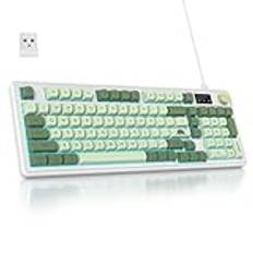 SbocKeeb 96% Trådlöst Gamingtangentbord, Tyst Membrantangentbord med Mekanisk Känsla och Numerisk Keypad, QWERTY Amerikansk Layout, Bluetooth/2.4G/USB RGB Keyboard för Kontoret