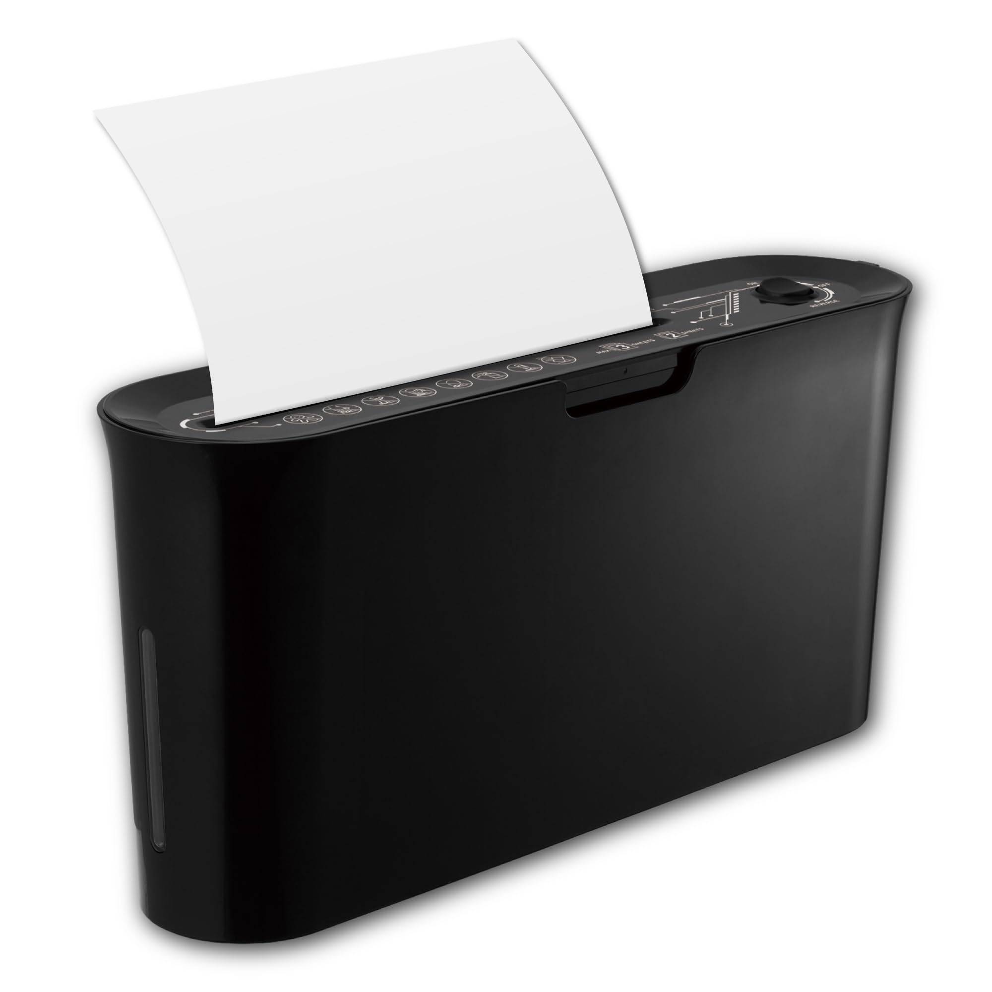 Asmix Asuka Cross-Cut Shredder B08BK Black, 10 Minutes, A4, Up to 3 Sheets, Desktop, Compact, Slim