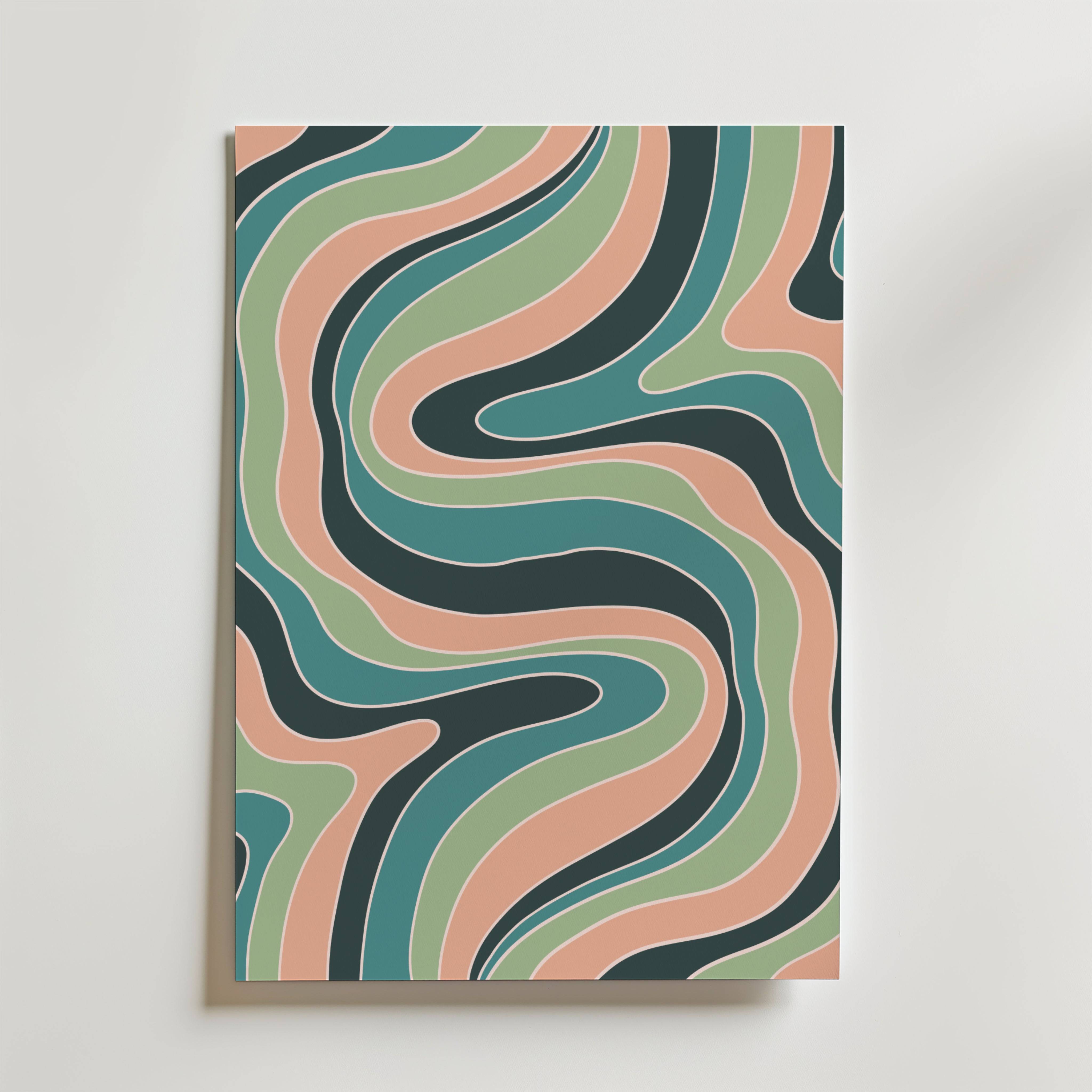 Verdant Waves Poster - Fine Art Poster 100x140 cm