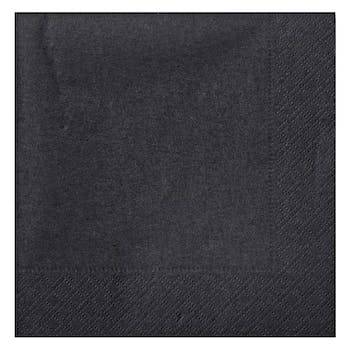 Windsor ensfarvede servietter 33x33 cm - sort