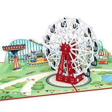 papercrush® Pop Up Karte Freizeitpark mit Riesenrad - 3D Geburtstagskarte mit Achterbahn für Kinder, Städtetrip Gutschein für Wien (Wiener Prater), Geldgeschenk oder Gutschein für Vergnügungspark
