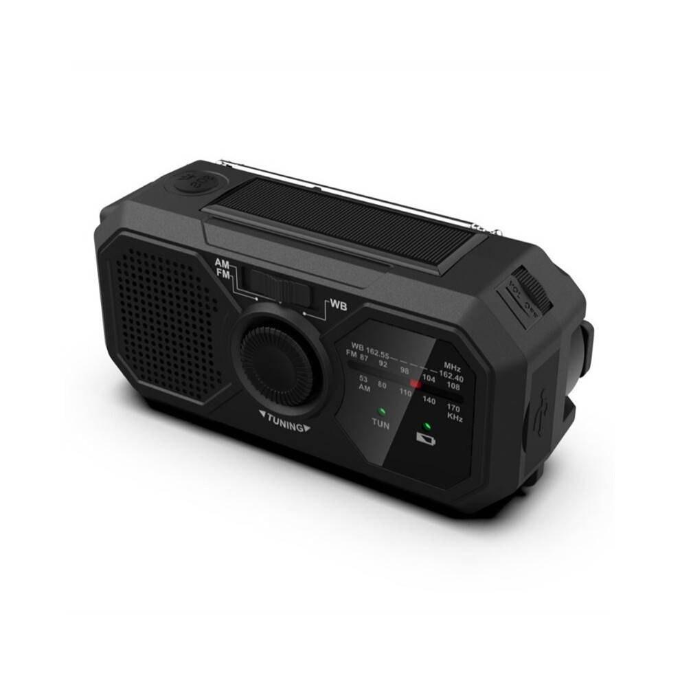 Hand Crank Portable Solar Radio, Emergency Kits First Aid Radio with Crank, Dynamo AM/FM/WB Radio,Blackout Power Station