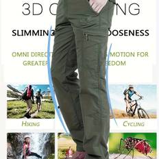 TEMU Men's Casual Nylon Cargo Pants With Multiple Pockets - Outdoor Hiking & All , Workwear, Long Pants