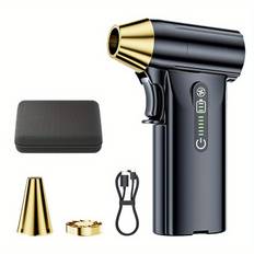 TEMU 130, 000 Rpm Turbo Handheld Fan - Portable Rechargeable Cooling Blower With 5000mah Battery, Dust/snow Remover & Bbq Charcoal Starter For Car/outdoor/keyboard - Father's Day & Teacher Gifts.