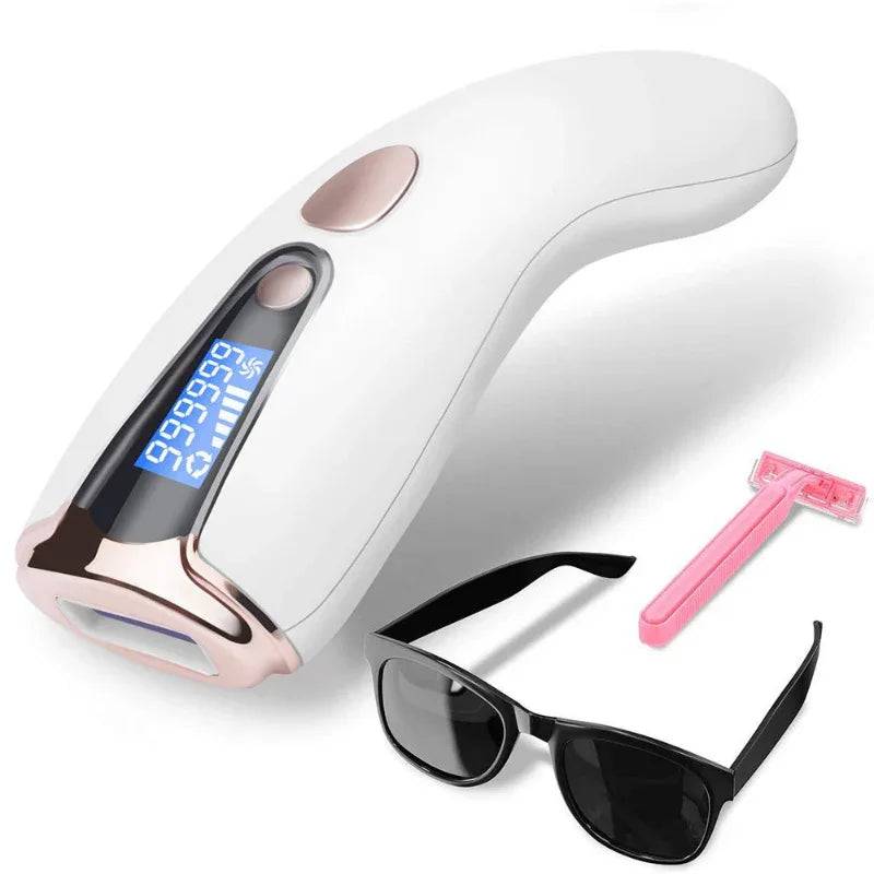 IPL LaIPL-laserhårborttagningsenhet med 999 999 blixtar för hudföryngring och hårborttagningser Hair Removal Device With 999 999 Flashes For Skin Rejuvenation & Hair Removal - White / AU