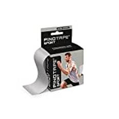 PINOTAPE Pro Sport © - The Original - Kinesiology Tape olika färger och mönster 5 cm x 5 m - särskilt hudvänlig - kinesiologi - fysiotejp (silver)