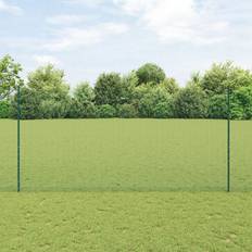 vidaXL Svejset Trådhegn med 11 U-poster Grøn 1,5x25 m Stål