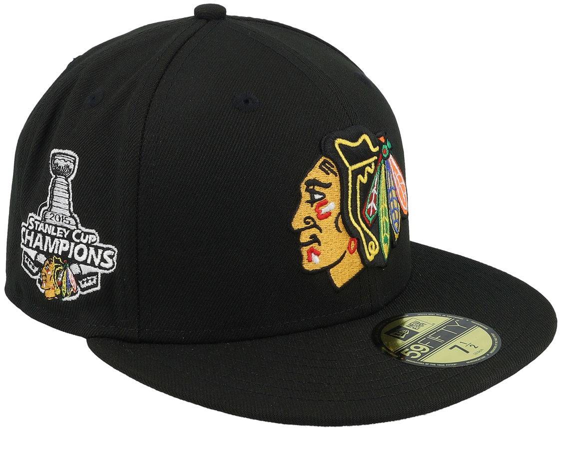 New Era Hatstore Exclusive x Chicago Blackhawks 59FIFTY Stanley Cup Champions 15 Black Fitted