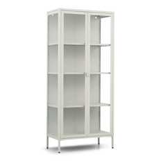 Herman Vitrineskab - Beige metal/glas - 80x40x180 cm