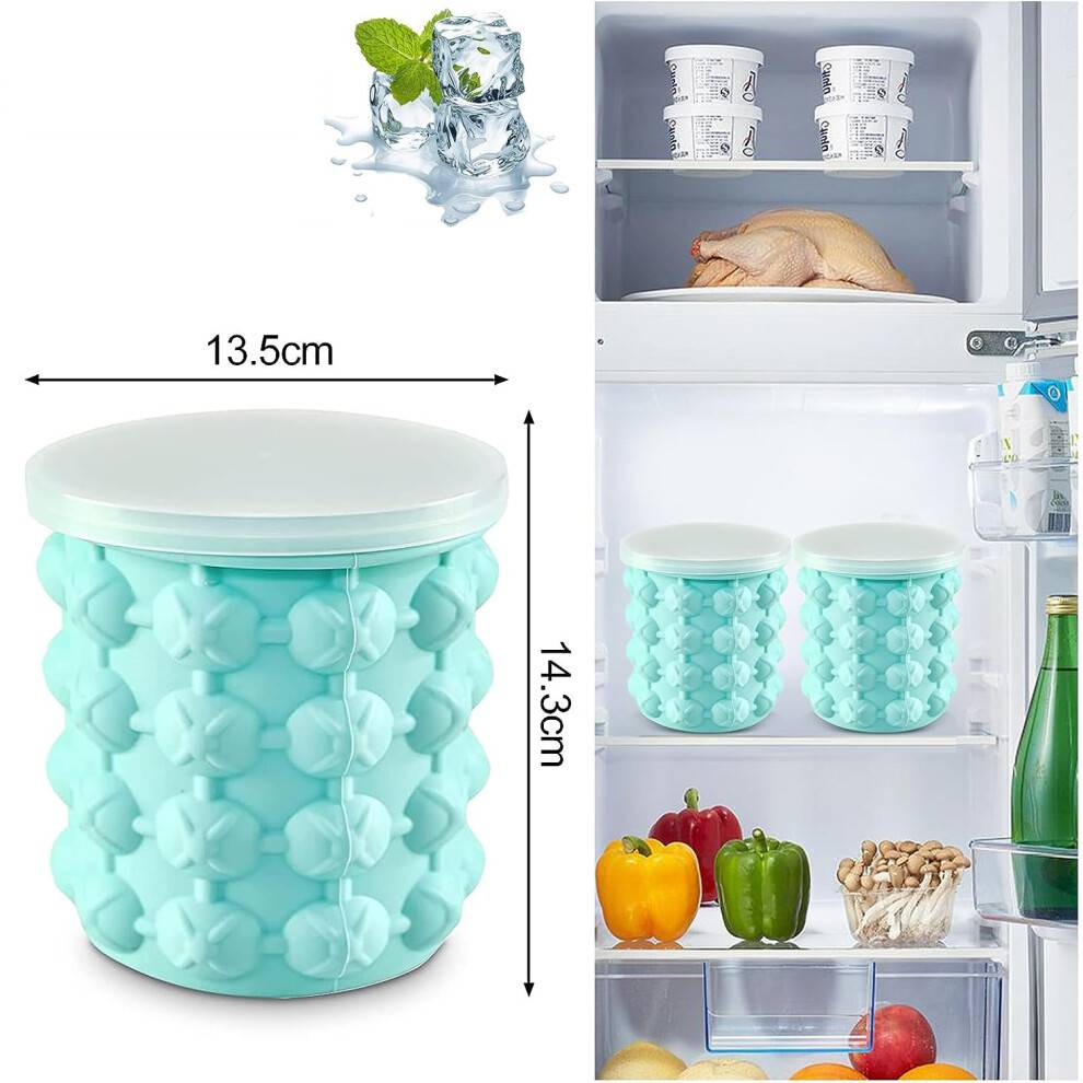 ChillMaster isterningform isbakker, Ice-Cube Artisan, til hjemmet og udendørs, alsidig ismaskine i lyseblå, isoleret design, isretention Pro,