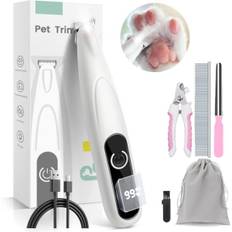Ledningsfri pote trimmer til hunde, LED-display, Støjsvag, 20 mm klinge, USB-C, 4 tilbehør, Hundetrimmer / Potetrimmer - Trimmer til poter