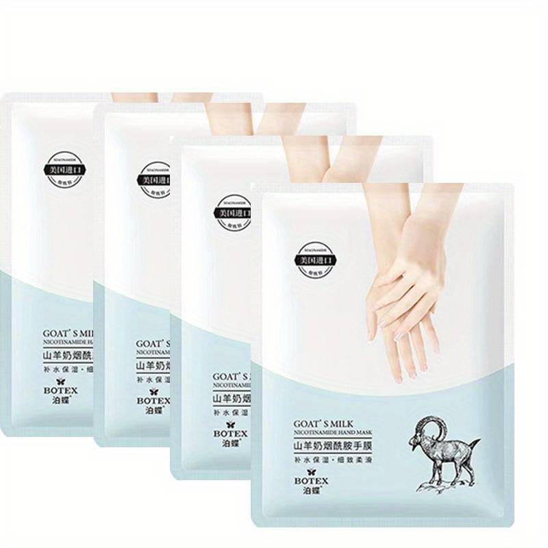 4 Pairs Of Beauty Goat Milk Hand Masks With And Hyaluronic Acid - Manicure Time Hand Mask, Deep Moisturizing & Smoothing For Dry, , Fragrance-free Formula Suitable For Nail Salons And Spas