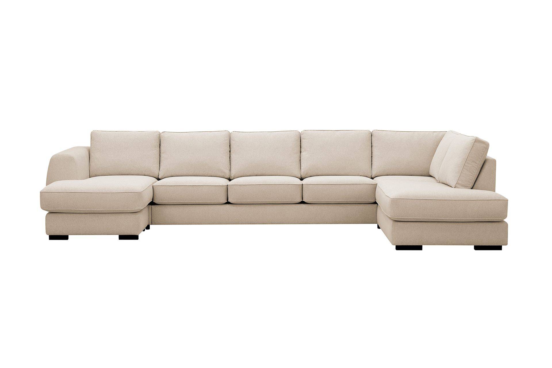 Optus 6-sits U-soffa med Divan och schäslong vänster - Beige Scandinavian Choice