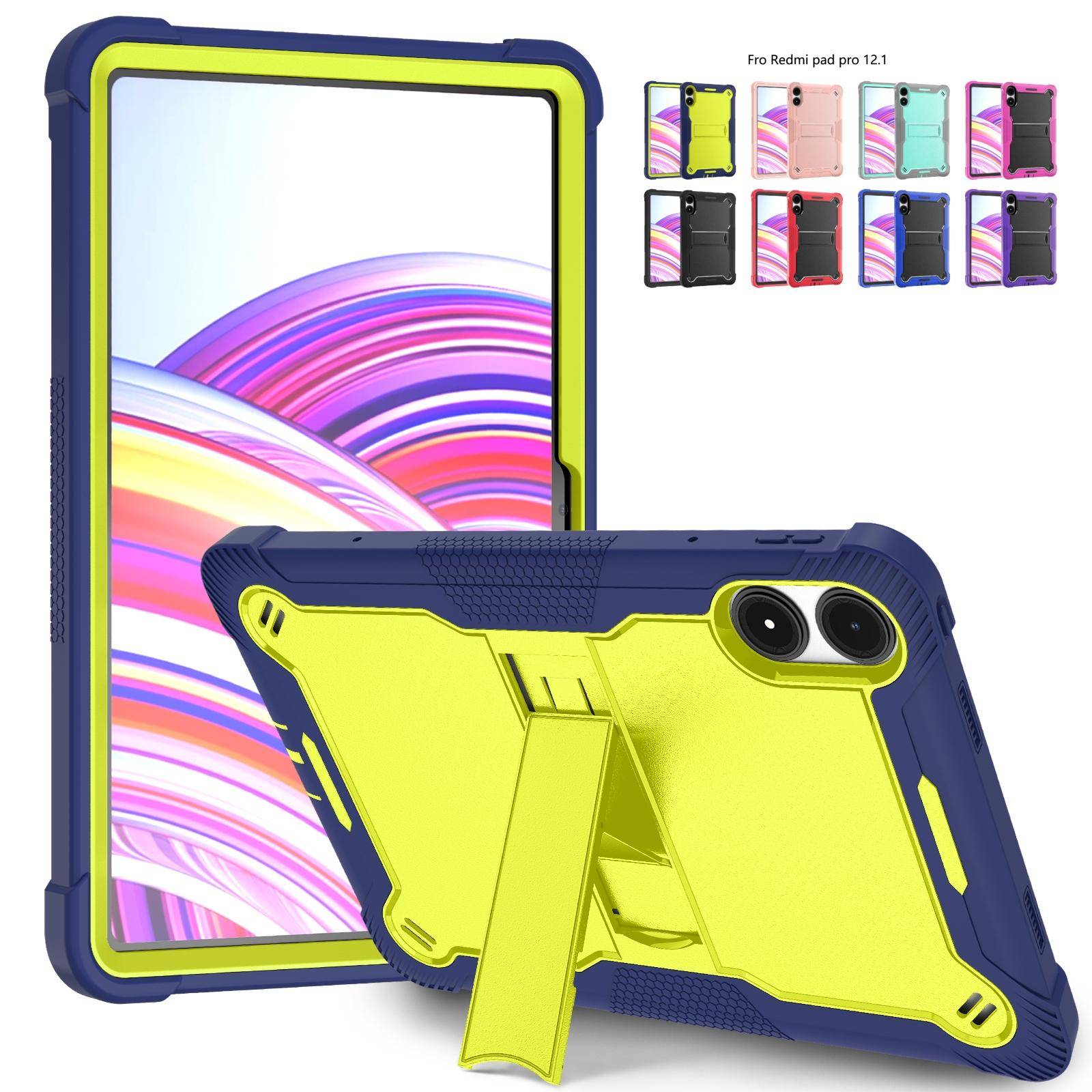 Armor-fodral för Redmi Pad Pro 12,1 tum POCO Pad 12,1  Barnsurfplatta Fodral Hårt PC-stativ Stötsäker Skal Stöd