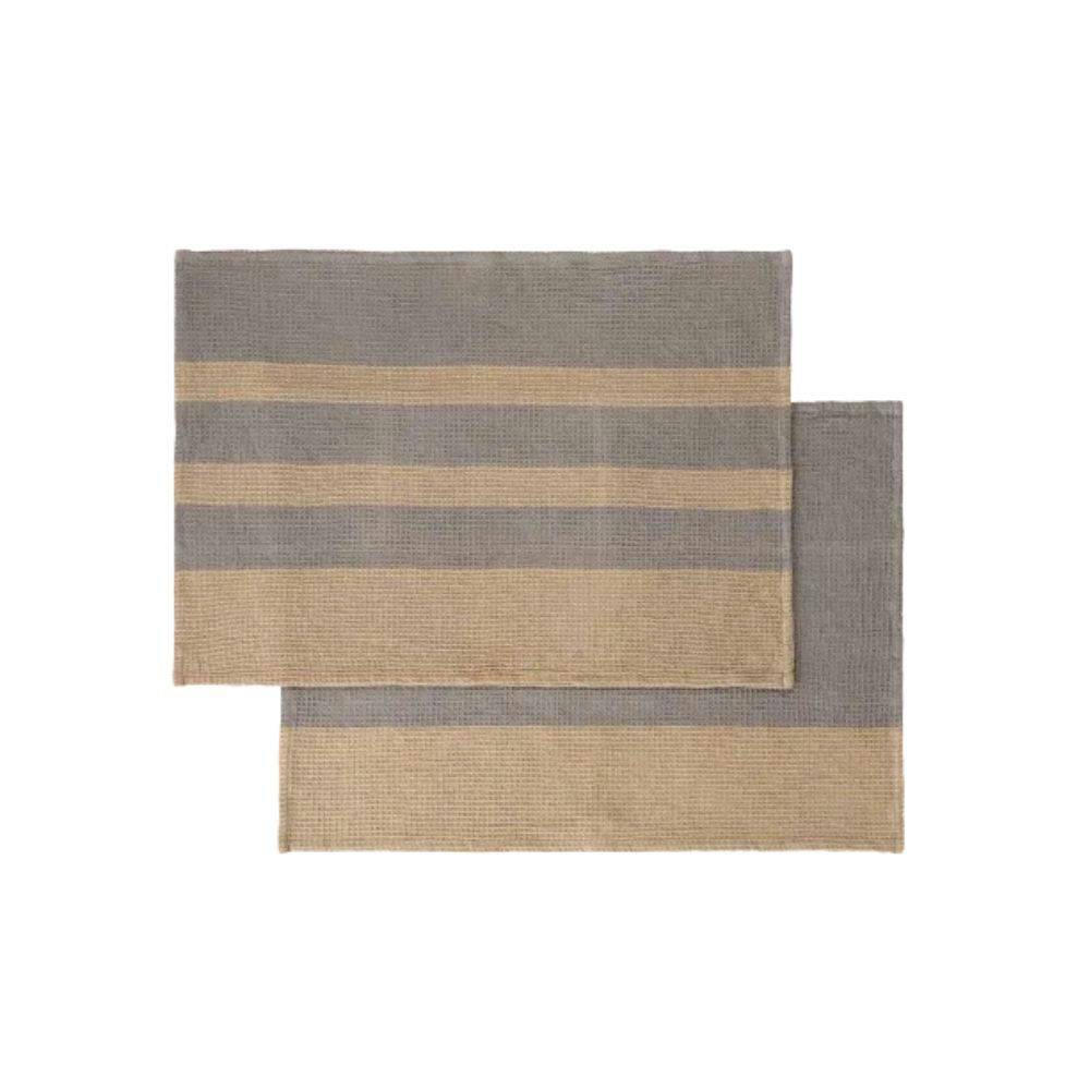 Blomus GANO Set Of 2 Tea Towels Kökshanddukar Steel Gray/Tan