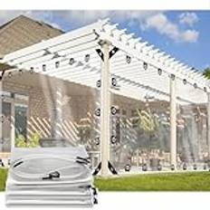 Vattentät presenning för utomhusbruk, 0,4 mm svart, transparent, 0,5 x 0,8 m, förstärkt med öljetter, regnskydd för hönshus, terrass, växthus, pool, balkong