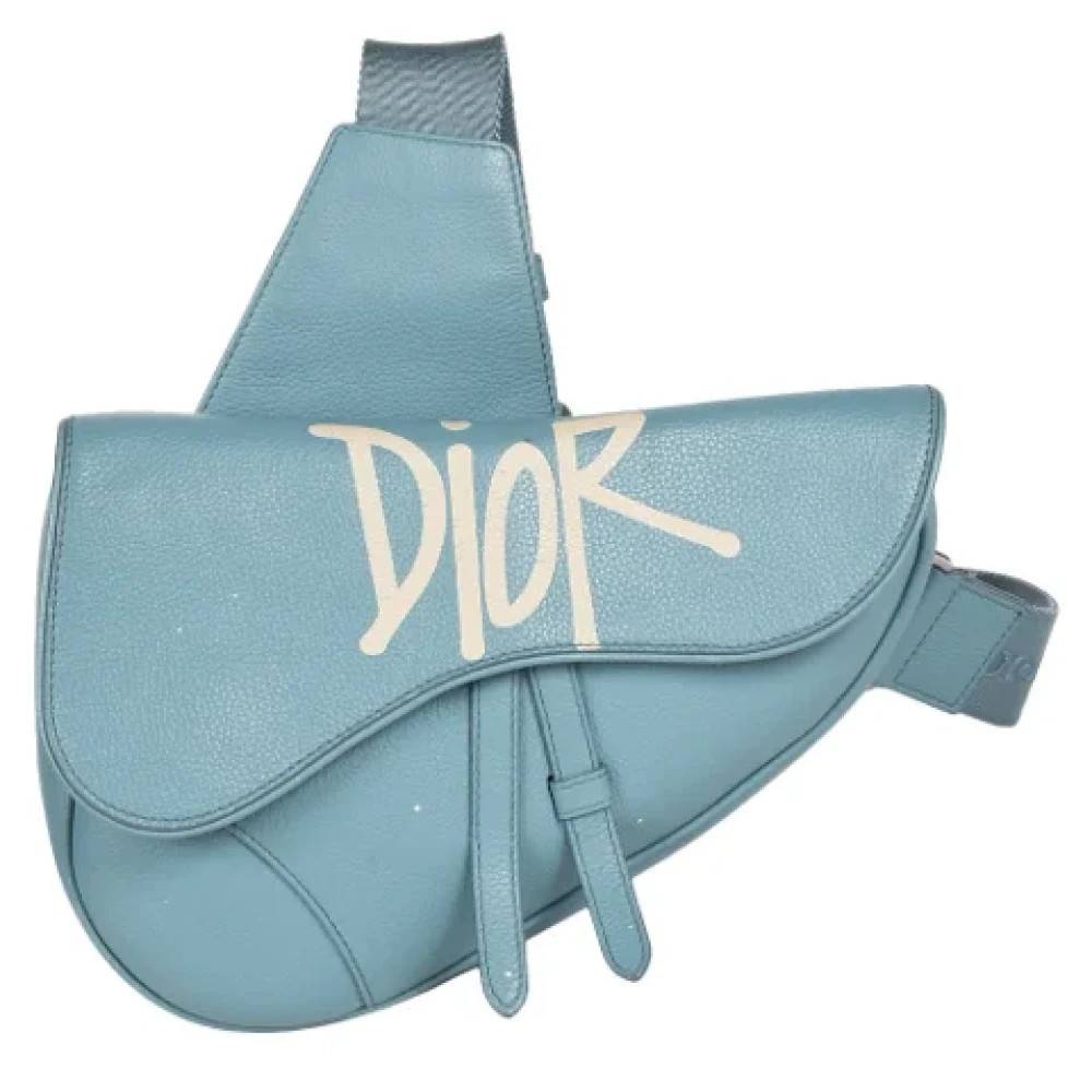 Dior Vintage Pre-owned Saddle Skuldertaske - Vintage - unisex - Blå - ONE SIZE - Uld