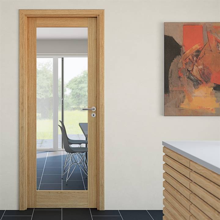 Eg Kvadrat 1 glasdør M9x20,5 med skjulte hængsler - Safco Doors