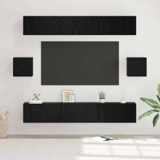 vidaXL TV-møbelsæt 8 pcs Sort eg 60 x 30 x 30 cm Konstrueret træ