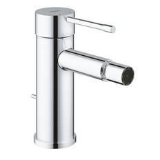 Grohe Essence Bidetarmatur 1/2 Zoll, Einhand-Bidetbatterie, mit Zugstangen-Ablaufgarnitur 1 1/4 Zoll, in chrom