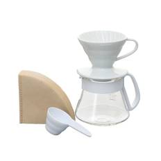 HARIO Color Coffee Dripper & Pot White Coffee Drip for 1-2 Cups VDS-3012W