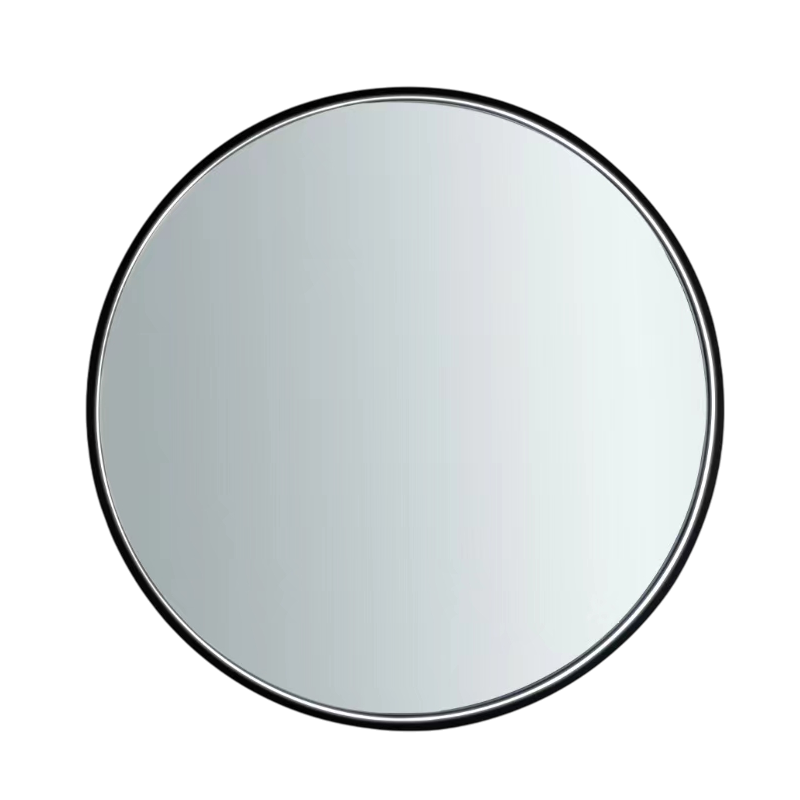 Milobad CL066 Spejl med LED-lys og sort ramme Ø90 cm