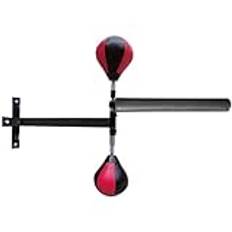 Mixtric Wall Mounted Boxing Spinning Bar, Wing Tsun Dummies Fitness Equipment, Martial Arts Arms for Home Outdoor, for Punching Speed Kung Fu Training,Black,Double ball