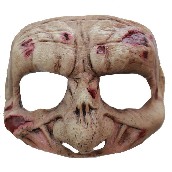 Uhyggelig halv zombie maske.