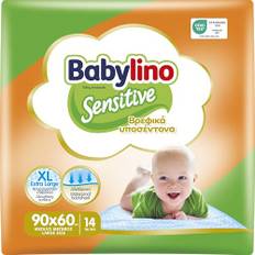 Babylino Sensitive 14 st engångsunderlägg för spädbarn, 90 x 60 cm, extra absorberande skötunderlägg för bebisar 90 x 60 cm