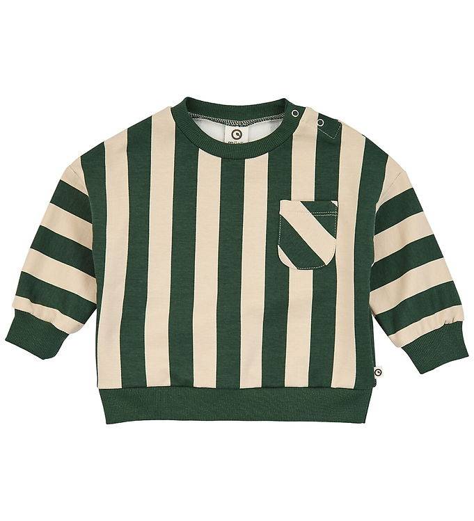 Müsli Sweatshirt - Stripe - Oak/Forest Green - Müsli - 2 år (92) - Sweatshirt