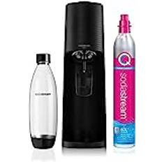 SodaStream Wassersprudler TERRA Standard mit 1x Quick-Connect CO2-Zylinder und 1x 1L spülmaschinenfeste Kunststoff-Flasche, Höhe: 44cm, Farbe: Schwarz